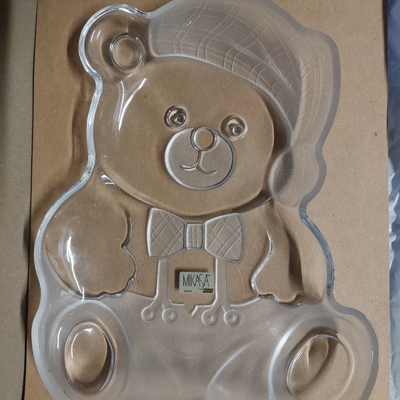 Mikasa Crystal Dish Holiday Bear Platter 11.5" WY166/312 Christmas - Picture 1 of 3